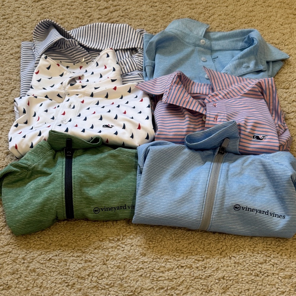 Vineyard Vines Kids' Blue, Green, and Striped Button Down Shirts